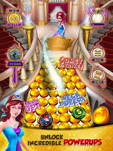 Princess Gold Coin Party Dozer is like Coin Dozer - Free Prizes