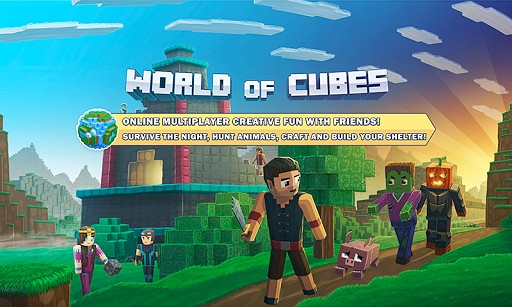 World of Cubes Survival Craft with Skins Export vs Minecraft