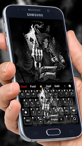 Dark Flame Devil skull gun Theme Keyboard game