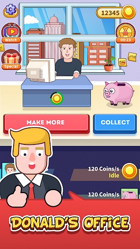 Donald's Office - Work hard, be the boss game like Idle Flipper
