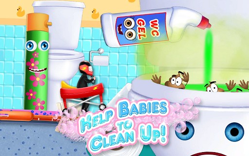 Baby Toilet Race: Cleanup Fun game like Hotel Dash Deluxe